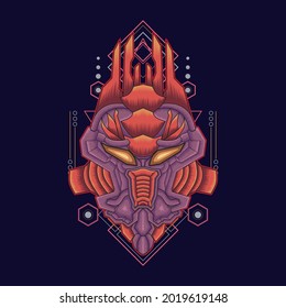 Owl head art illustration sacred geometry, can be used for t-shirt designs, tattoos, wallpapers, art prints, and more