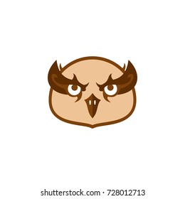 owl head art vector logo