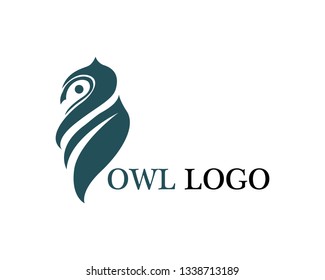 Owl head bird logo vector template animal