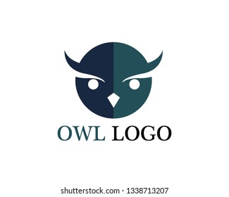 Owl head bird logo vector template animal