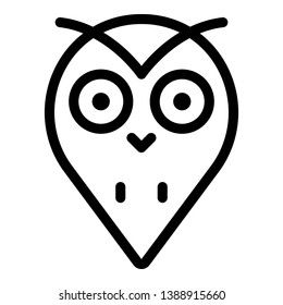 Owl head blob icon. Outline owl head blob vector icon for web design isolated on white background