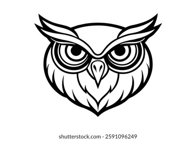 owl head clipart vector illustration