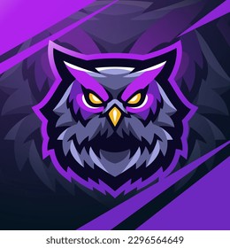 Owl head esport mascot logo design