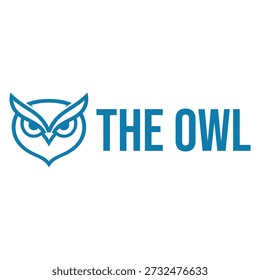 El diseño minimalista plano del logotipo de la cabeza del búho