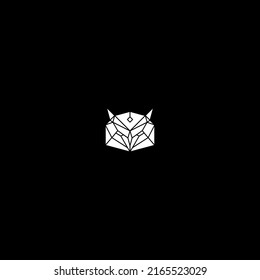 Owl head geometric logo icon design template