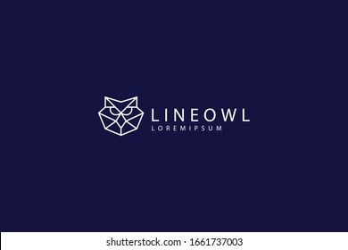 cabeza de búho, logotipo geométrico moderno de cabeza de búho vectorial línea de arte icono plantilla de icono