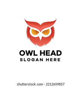 Owl Head Gradient Logo Illustration Mascot