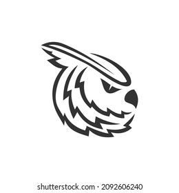 Owl Head Icon Brand Template Isolated