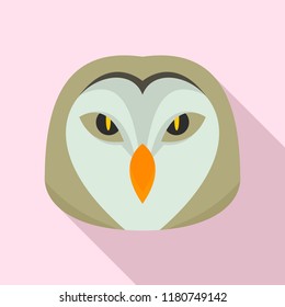 Owl head icon. Flat illustration of owl head vector icon for web design svg