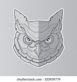 Owl head illustration