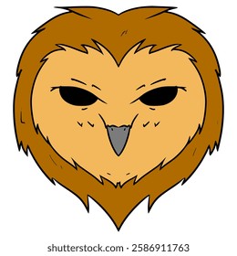 owl head illustration hand drawn isolated vector