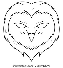 owl head illustration hand drawn outline vector