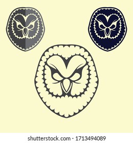 Owl head illustration in outline style. Good for logo, t-shirt printing or any other purpose