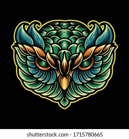 owl head illustration vector design