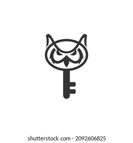 Owl Head Key Icon Brand Template Isolated