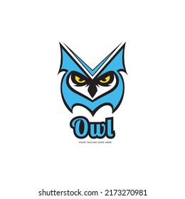 Owl head logo animal modern icon bird creative design