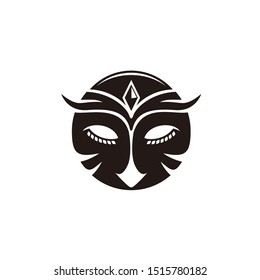 Owl head logo concept isolated