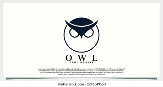 owl head logo design with creative concept 