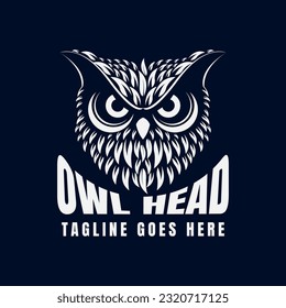 owl head logo design. owl mascot vector illustration. can be used for t-shirt design