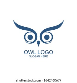 Owl head logo design vector