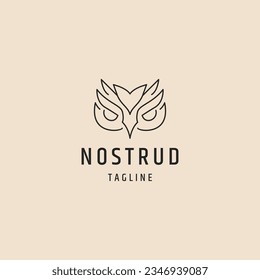 Owl head logo design vector template