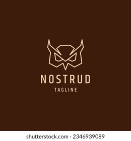 Owl head logo design vector template