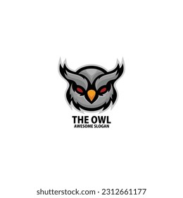 owl head logo gaming esport design