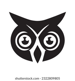 Owl head logo icon, Owl face vector Illustration, on a isolated background.