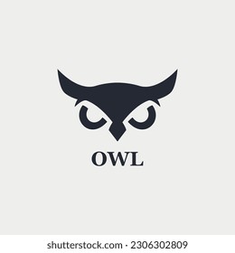 owl head logo icon vector illustration