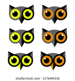 Owl head logo illustration. 