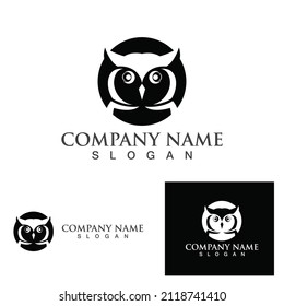 Owl head logo and symbol vector