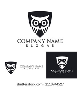 Owl head logo and symbol vector