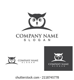 Owl head logo and symbol vector