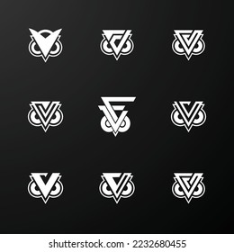 
Owl Head Logo mit V und F Buchstaben
