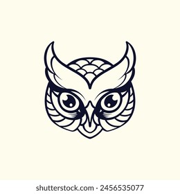 Owl head logo vector art