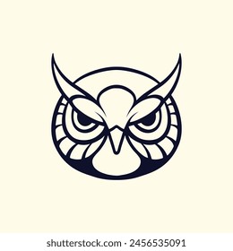 Owl head logo vector art
