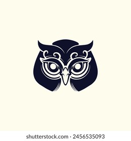 Owl head logo vector art