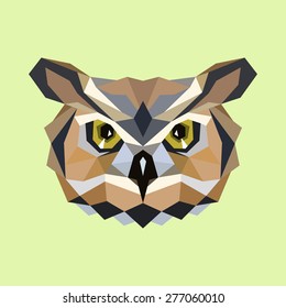 Owl head low-poly illustration