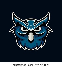 Owl head mascot gaming logo