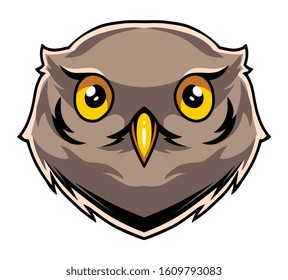 Owl head mascot logo design