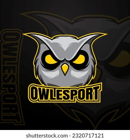 owl head mascot logo design for e-sport team. suitable for t-shirt design, sticker, etc.