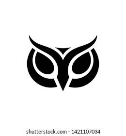 Owl head mascot logo. simple owl head icon. owl head tattoo