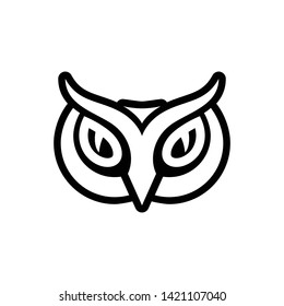 Owl head mascot logo. simple owl head icon. owl head tattoo