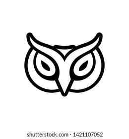 Owl head mascot logo. simple owl head icon. owl head tattoo
