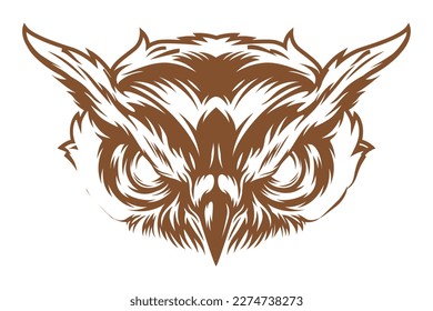 owl head mascot or tattoo design vector 