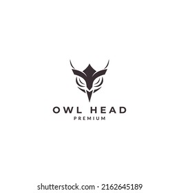 owl  owl head  minimalist logo design vector icon illustration