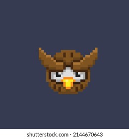 owl head in pixel style