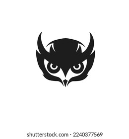 owl head symbol logo with simple design