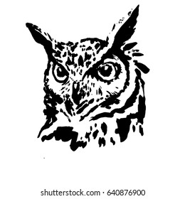 Owl Head Tattoo Black And White