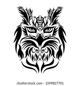 Owl Head Tribal Polynesian Vector Isolated